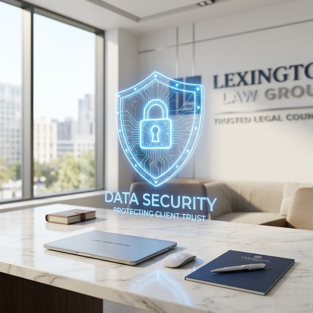 3D render of a glowing digital padlock representing data security